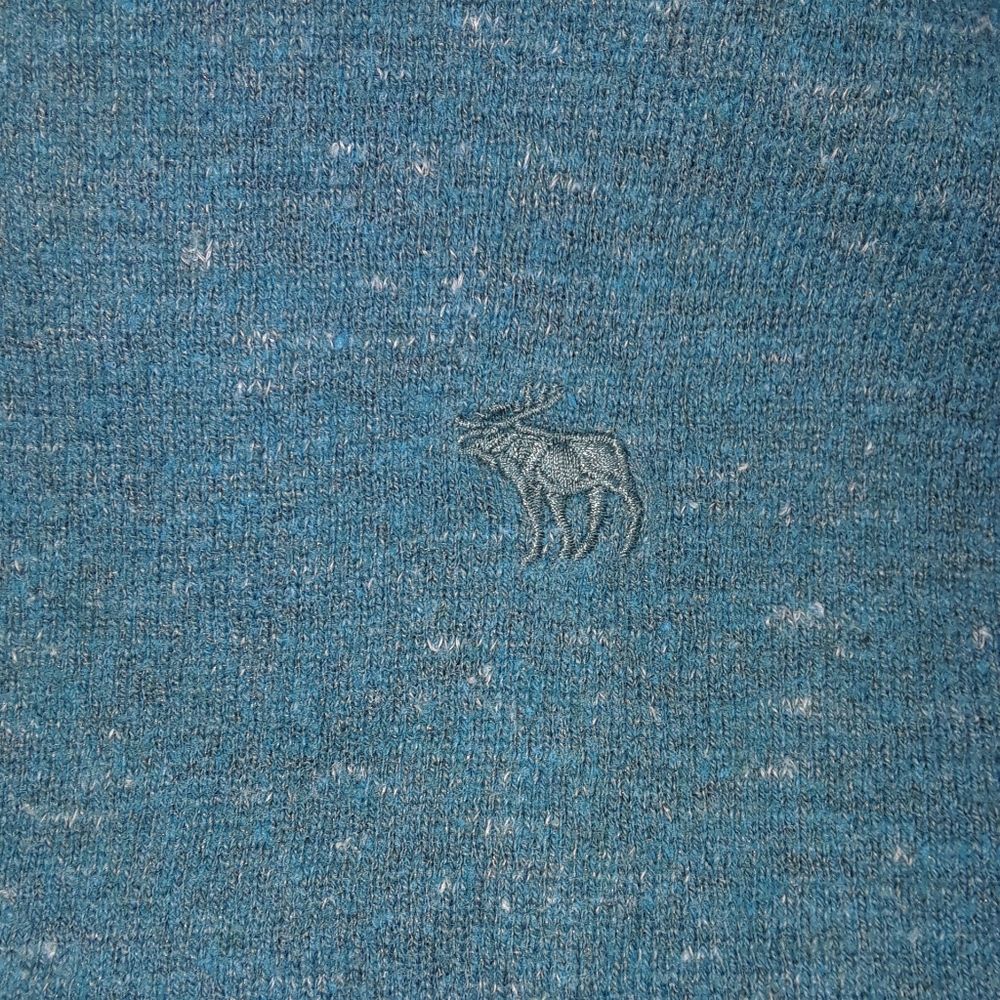 Abercrombie & Fitch Men's Pullover Sweater 2x Turquise Long Sleeve V Neck - Picture 5 of 9